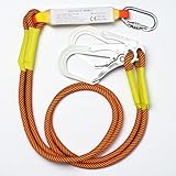 Songkittsazi Klettersteigsets klettergurt Doppel Verbindungsmittel mit Bandfalldämpfer 2 Meter...
