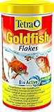 Tetra Goldfish Flakes - Flocken-Fischfutter für alle Goldfische und andere Kaltwasserfische, 1 L...