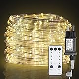 Herrselsam LED Lichterschlauch 20M LED Schlauch IP65 Wasserdicht mit Fernbedienung und 8 Modi...