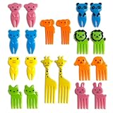 20 Stück Obstgabeln Kinder, Mini Cartoon Bento Obstgabeln Fingerfood Picks Dessertgabeln 3D...