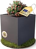 Ondis24 Pflanzkübel Vulkan Pierre 50, Blumentopf 50 x 50 cm, Garten Blumenkübel, Schiefer Optik...