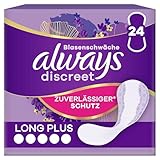 Always Discreet Inkontinenz-Slipeinlagen für Frauen Long Plus Stück 24, Absorbieren Gerüche Und...