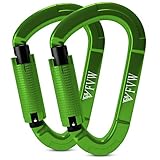 Karabiner Klettern Kletterausrüstung,2 Stück UIAA-Zertifiziert 25KN Auto Locking Kletterkarabiner...