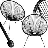 tectake® 2er Set Stuhl Acapulco Design, Gartenstuhl, Gartenstühle im Retro Design, Indoor und...