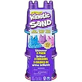 Kinetic Sand Schimmer Sand 3er Pack 340 g - 3 Farben Glitzersand aus Schweden in Burgenförmchen...