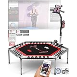 Smart Fitness Trampolin Deutsche Qualitätsmarke, inkl. Pulsgurt, Trainings-Video, TÜV/GS,...