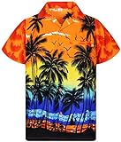 V.H.O. Funky Hawaiihemd, Beach, Orange, L