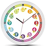 K&L Wall Art Lautlose Kinder Wanduhr Lernuhr Uhr für Mädchen und Jungen Kinderwanduhr 30cm...