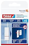 tesa Powerstrips Klebestreifen für Fliesen und Metall 2 kg - Doppelseitige Streifen für feste,...