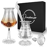 Dramaze - Premium Whisky Gläser Set, 4-teiliges Whisky Set mit Nosing Glas, Deckel, Glas Pipette...