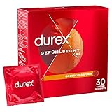 Durex Gefühlsecht XXL Kondome – Dünne Kondome mit großer Passform & mit Silikongleitgel...