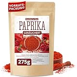 Paprika geräuchert 275g, geräuchertes Paprikapulver süß, Smoked Paprika, Rauchparika würzig und...