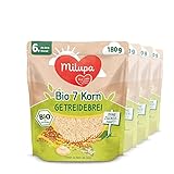 Milupa Bio 7 Korn Getreidebrei – Babybrei ab dem 6. Monat, Ohne Zuckerzusatz, Babynahrung,...