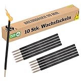 Nico Feuerwerk® 10 Stück Wachsfackeln, Brenndauer 90 Min. I hochwertige Fackeln aus Wachs mit...