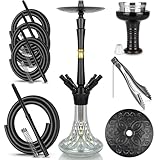 Shisha Set Komplett Schisha 4 Anschlüsse - Shisha mit Premium Wasserpfeife Zubehör inkl. 4...