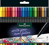 FABER-CASTELL 151620 - Grip Finepen, Fineliner, mit metallgefasster Faserspitze 0.4 mm, 20er Etui