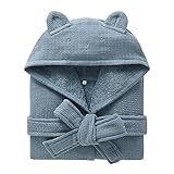 Frottee-Bademantel für Jungen und Mädchen, 100 % Baumwolle, mit Kapuze, für Kleinkinder, weich,...