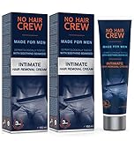 2 x NO HAIR CREW Enthaarungscreme für den Intimbereich – extra sanfte Haarentfernung für Männer...