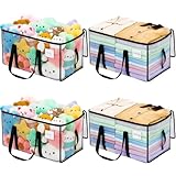 Dntorx 4 Stück 92L Große Aufbewahrungstasche mit Deckel, Transparente Umzugskartons Groß mit...