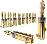 KabelDirekt – Bananenstecker – 10 Paare (Banana-Steckverbinder für Lautsprecherkabel bis 6...