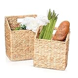 NAMVERA 2er Set Hängende Aufbewahrungskörbe aus Wasserhyazinthe – Handgeflochtene Wandkörbe...