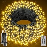 Ollny Lichterkette außen 20M 200 LED Lichterkette Weihnachtsbaum außen innen mit Fernbedienung...