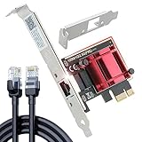 Ubit 2,5 GB PCIe Netzwerkkarte mit 1 m RJ45 Ethernet Patchkabel - PCIe auf 2,5 Gigabit Ethernet...