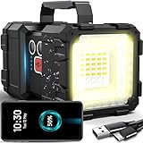 Retoo Handscheinwerfer Led Taschenlampe Extrem Hell Wiederaufladbare USB Handlampe Suchscheinwerfer...