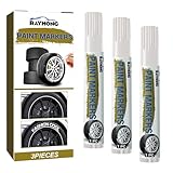 Dmkohi 3 Stück Auto Reifenmarkierungsstift,Weiß Acrylstifte Dicke Spitze,Reifenstift Weiß...