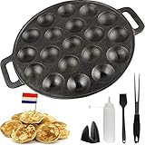 YUGN Poffertjes Pfanne Gusseisen 24 CM SET - Poffertjes Maker - Poffertjes Pfanne Induktion -...