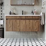 ROOMART • Badmöbel Set • Atria • 65 cm, 85 cm, 100 cm • Weiß • Waschbecken mit...