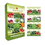 Gemüsesamen Set - 12 Sorten Samen - Saatgut Sortiment - Anzuchtset für Gemüsepflanzen -...