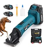 Schermaschine Pferde Akku, 500W Kabelloses Pferdeschermaschine Mit 2x2500mAh Akkus, 6...