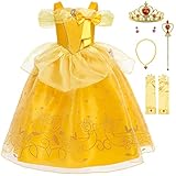 KANDEMY Mädchen Prinzessin Aurora Kostüm Dornröschen Kleid Belle Kostüm Prinzessinnen Kleider...