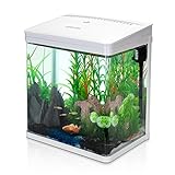 Nobleza - Nano-Fischtank-Aquarium mit LED-Leuchten & Filtersystem, tropischeAquarien, 14 Liter,...