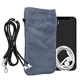 kwmobile Handytasche für Smartphones XXL - 7' Handy Tasche - Cord Handy Hülle Vintage Blue mit...