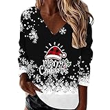 BOTCAM Sweatshirt Damen Weihnachten Lustig: Weihnachtspullover Hoodies Ohne Kapuze Weihnachten...