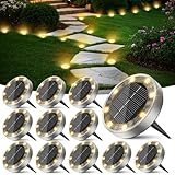Peasur 12 Stück Solar Bodenleuchten Aussen, 8 LED Solarlampen für Außen Garten Wetterfest,...