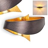 Wandlampe Padua aus Metall in Braun/Gold, moderne Wandleuchte mit Up & Down-Effekt, 2 x G9,...