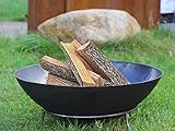 Köhko Feuerschale Marbela-XL ca. 55x55x23 cm aus Stahl mit 3 Füße für Grillabend Gartefeuer BBQ...