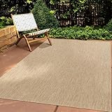 In & Outdoor Teppich Wetterfest Wohnzimmer Balkon Küchenteppich Terrassenteppich Flachgewebe...