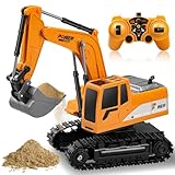 Daioller RC Bagger für Kinder 3-5 Jahre alt - Baggerspielzeug, Ferngesteuerter Bagger hydraulisches...