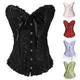 Corset Top Damen Corsage Schwarzes Korsett Top Gothic Vintage Corsagen Bustier Corsette Sexy...