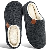 SROTRAS Hausschuhe Herren Warme Winter Pantoffeln Herren Bequem Filzpantoffeln Rutschfeste Mens...