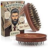 lampox® Männer Bartbürste, Bartstyling, Bartkamm, Haarbürste für kurze, mittellange und lange...