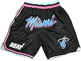 DUOROUPUTAO Miami Heat Shorts, Basketball Homme Training Fans Sommershorts Sports Basketball Hosen...