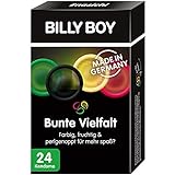 Billy Boy Kondome Mix-Sortiment Pack, Farbige, Extra Feucht und Perlgenoppte, 24er Stück