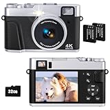 CAMKORY 4K Digitalkamera 48MP Fotokamera mit 32G Karte Autofokus Optischer Sucher 16X Zoom Kamera...