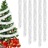 Lametta Girlande Silber, shallyong 5 Stück Weihnachten Girlande 2M, Lametta Weihnachtsbaum,...