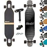 Mach1 Bambus Longboard mit Keramik Kugellager + T-Tool - Skateboard Drop Through Cruiser...